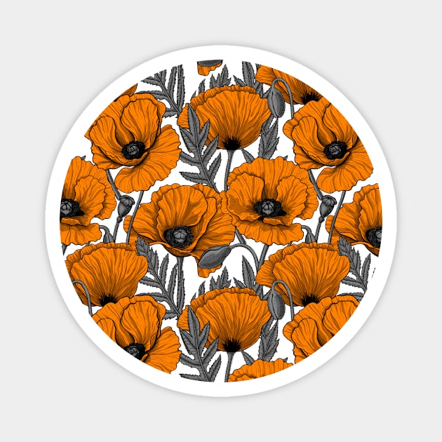 Orange poppy garden Magnet by katerinamk